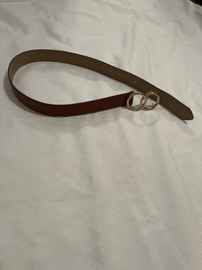 Express Women's Brown Belt with Double Gold Rings 37”
